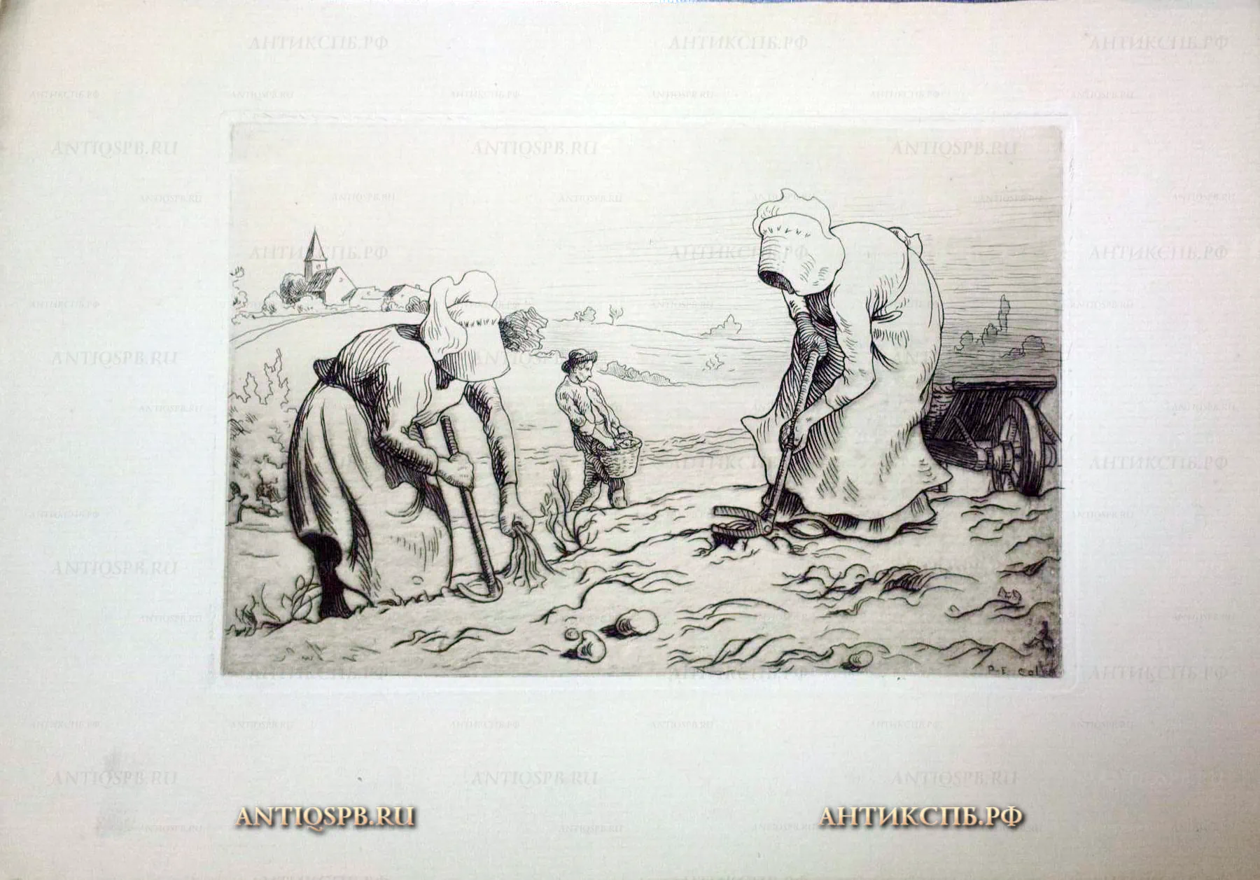 Офорт "Крестьяне". №17339.31